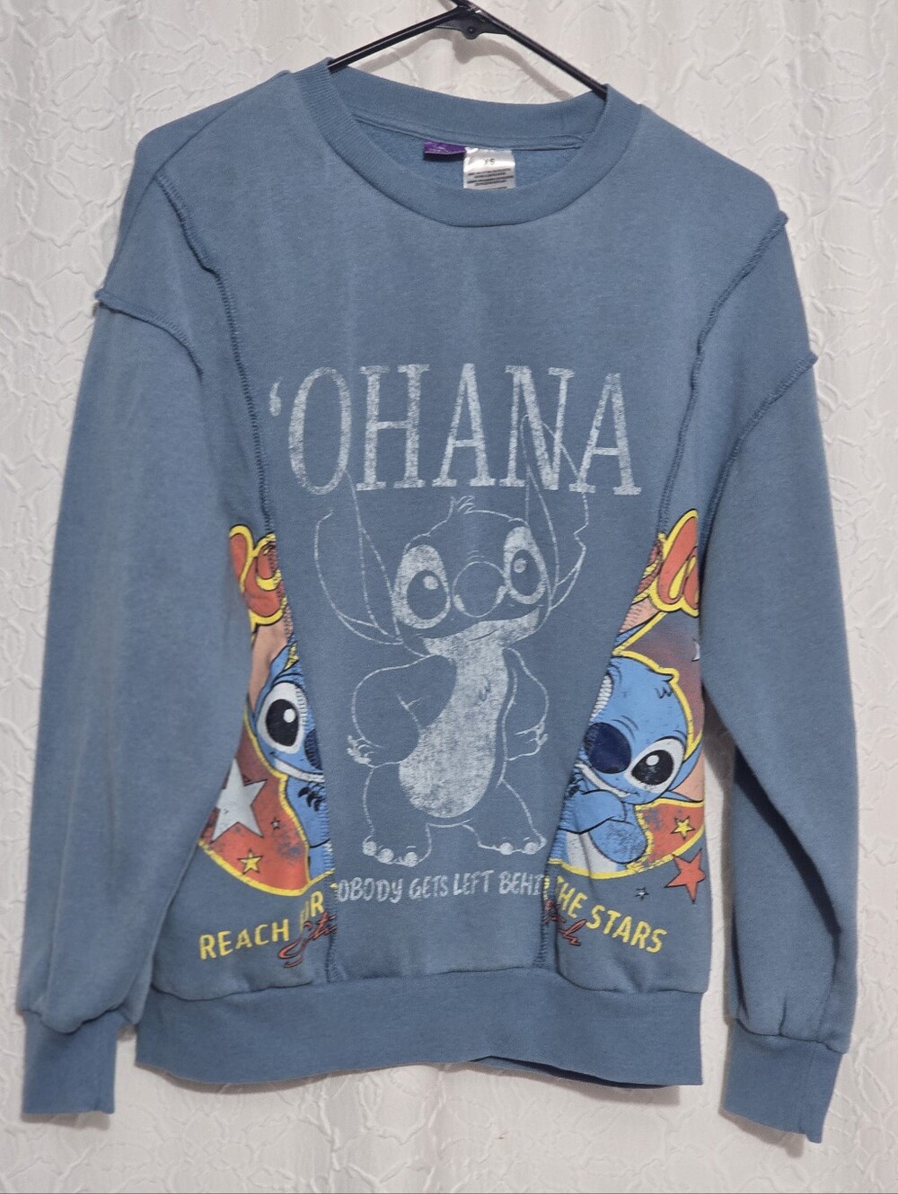 Disney Stitch Sweatshirt  Blue Unisex Sweatshirt Size XS